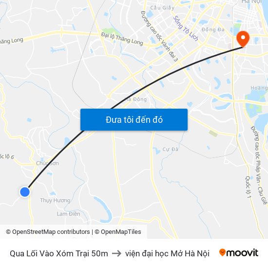 Qua Lối Vào Xóm Trại 50m to viện đại học Mở Hà Nội map