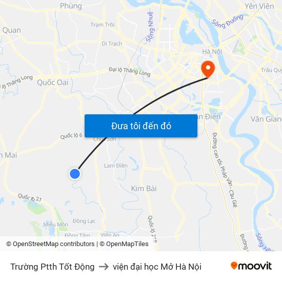 Trường Ptth Tốt Động to viện đại học Mở Hà Nội map