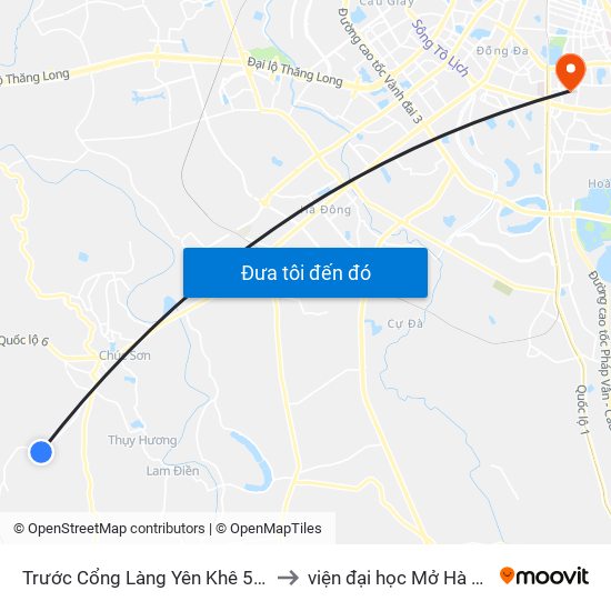 Trước Cổng Làng Yên Khê 50m to viện đại học Mở Hà Nội map