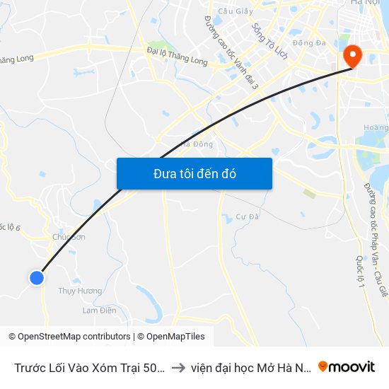 Trước Lối Vào Xóm Trại 50m to viện đại học Mở Hà Nội map