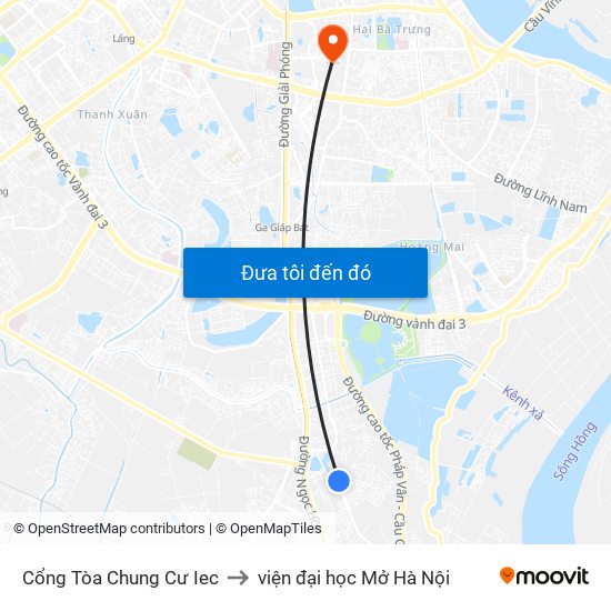 Cổng Tòa Chung Cư Iec to viện đại học Mở Hà Nội map