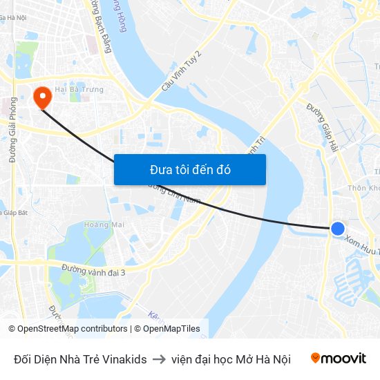 Đối Diện Nhà Trẻ Vinakids to viện đại học Mở Hà Nội map