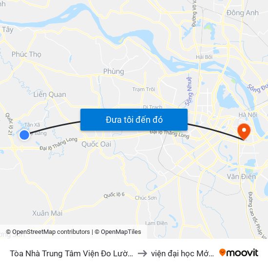 Tòa Nhà Trung Tâm Viện  Đo Lường Việt Nam to viện đại học Mở Hà Nội map