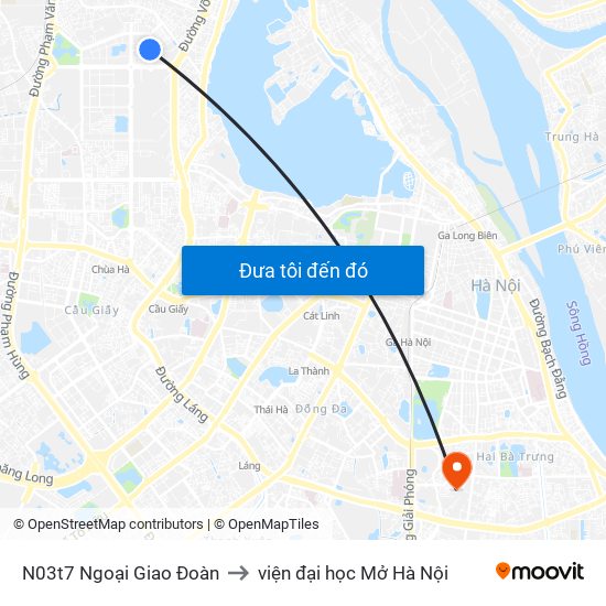 N03t7 Ngoại Giao Đoàn to viện đại học Mở Hà Nội map