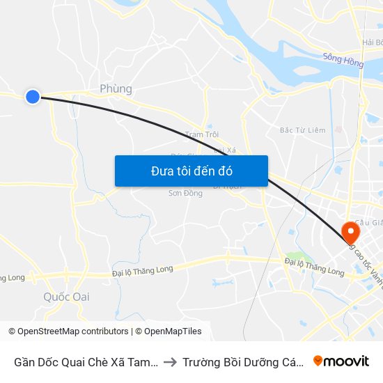 Gần Dốc Quai Chè Xã Tam Hiệp 70m - Quốc Lộ 32 to Trường Bồi Dưỡng Cán Bộ Giáo Dục Hà Nội map