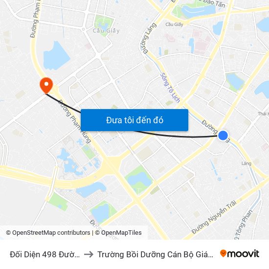 Đối Diện 498 Đường Láng to Trường Bồi Dưỡng Cán Bộ Giáo Dục Hà Nội map