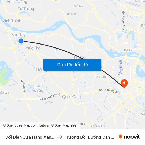 Đối Diện Cửa Hàng Xăng Dầu Số 14 - Ql32 to Trường Bồi Dưỡng Cán Bộ Giáo Dục Hà Nội map