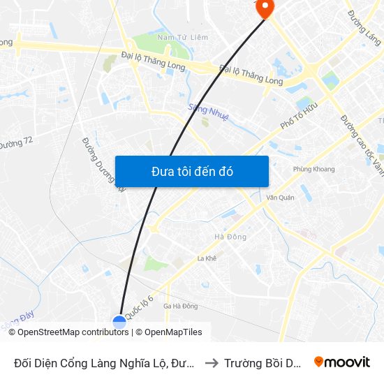 Đối Diện Cổng Làng Nghĩa Lộ, Đường Vào Thôn Thanh Lãm - Quang Trung (Hà Đông), Quốc Lộ 6 to Trường Bồi Dưỡng Cán Bộ Giáo Dục Hà Nội map