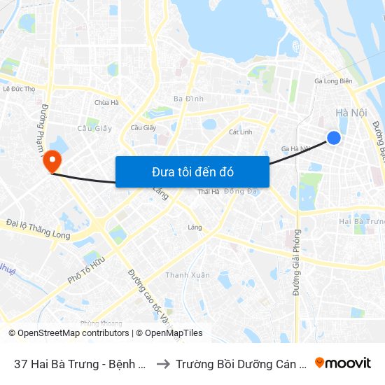 37 Hai Bà Trưng - Bệnh Viện Việt Nam Cu Ba to Trường Bồi Dưỡng Cán Bộ Giáo Dục Hà Nội map