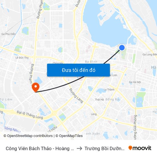 Công Viên Bách Thảo - Hoàng Hoa Thám (Đd Trường Thcs Chu Văn An) to Trường Bồi Dưỡng Cán Bộ Giáo Dục Hà Nội map