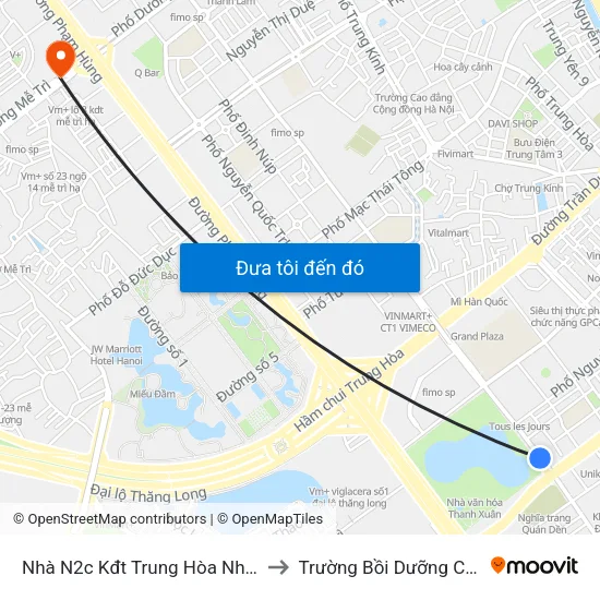 Nhà N2c Kđt Trung Hòa Nhân Chính - Hoàng Minh Giám to Trường Bồi Dưỡng Cán Bộ Giáo Dục Hà Nội map