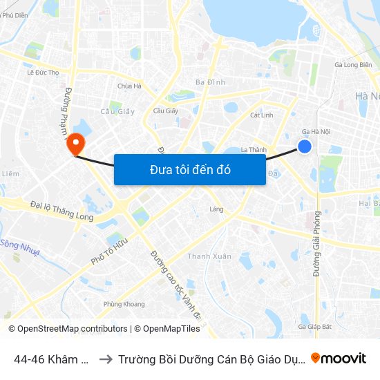 78-80a Khâm Thiên (Đối Diện 71) to Trường Bồi Dưỡng Cán Bộ Giáo Dục Hà Nội map