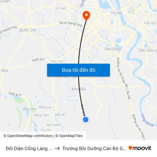 Đối Diện Cổng Làng Tảo Dương to Trường Bồi Dưỡng Cán Bộ Giáo Dục Hà Nội map