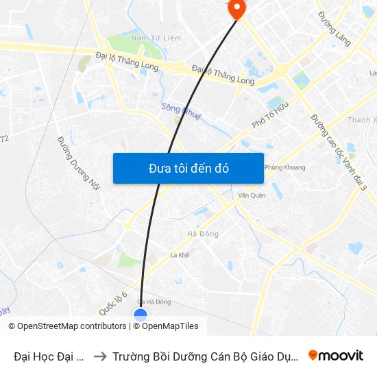 Đại Học Đại Nam to Trường Bồi Dưỡng Cán Bộ Giáo Dục Hà Nội map