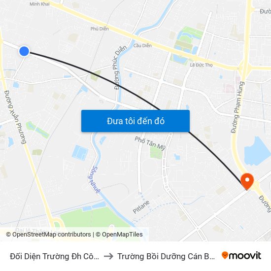 Đối Diện Trường Đh Công Nghệ Đông Á to Trường Bồi Dưỡng Cán Bộ Giáo Dục Hà Nội map