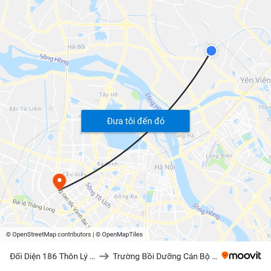 Đối Diện 186 Thôn Lý Nhân - Dục Tú to Trường Bồi Dưỡng Cán Bộ Giáo Dục Hà Nội map