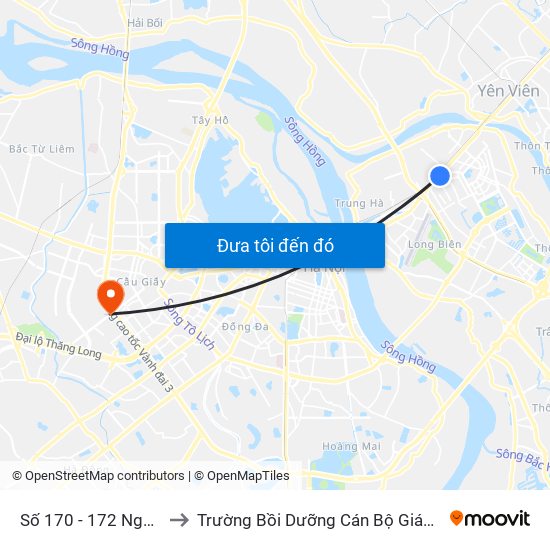 Số 170 - 172 Ngô Gia Tự to Trường Bồi Dưỡng Cán Bộ Giáo Dục Hà Nội map