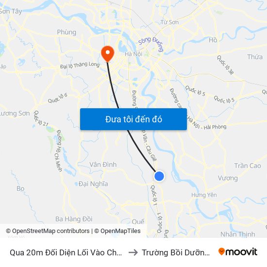 Qua 20m Đối Diện Lối Vào Chùa Ninh Phúc (Thôn Kiều Đông) - Dt428 to Trường Bồi Dưỡng Cán Bộ Giáo Dục Hà Nội map