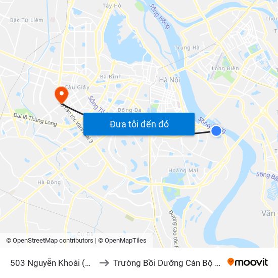 503 Nguyễn Khoái (Đối Diện 856) to Trường Bồi Dưỡng Cán Bộ Giáo Dục Hà Nội map