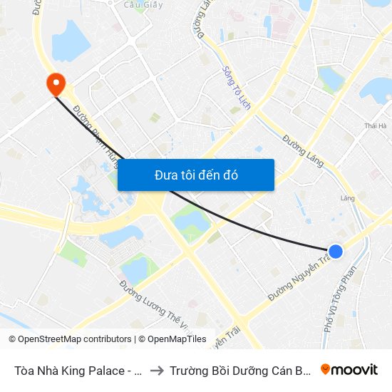 Tòa Nhà King Palace - 108 Nguyễn Trãi to Trường Bồi Dưỡng Cán Bộ Giáo Dục Hà Nội map