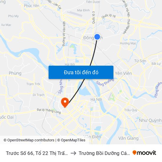 Trước Số 66, Tổ 22 Thị Trấn Đông Anh, Đường Uy Nỗ to Trường Bồi Dưỡng Cán Bộ Giáo Dục Hà Nội map