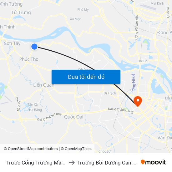 Trước Cổng Trường Mầm Non Võng Xuyên to Trường Bồi Dưỡng Cán Bộ Giáo Dục Hà Nội map