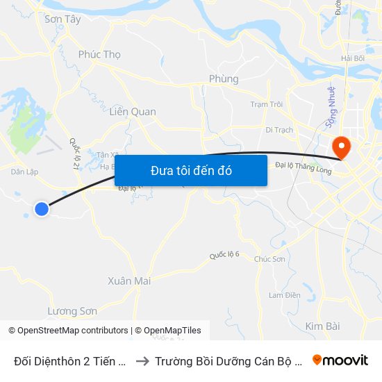 Đối Diệnthôn 2 Tiến Xuân - Dt446 to Trường Bồi Dưỡng Cán Bộ Giáo Dục Hà Nội map