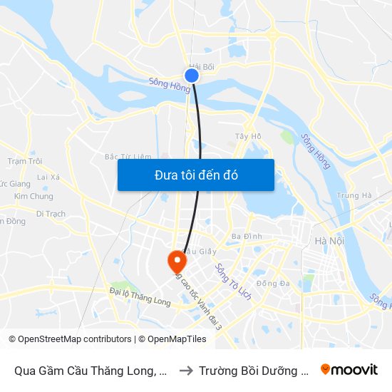 Qua Gầm Cầu Thăng Long, Thôn Võng La-Đê Tả Sồng Hồng to Trường Bồi Dưỡng Cán Bộ Giáo Dục Hà Nội map