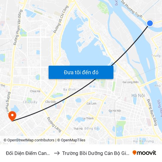 Đối Diện Điếm Canh Đê Số 14 to Trường Bồi Dưỡng Cán Bộ Giáo Dục Hà Nội map