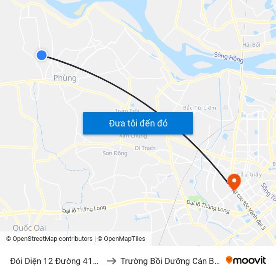 Đói Diện 12 Đường 417 - Thôn La Thạch to Trường Bồi Dưỡng Cán Bộ Giáo Dục Hà Nội map