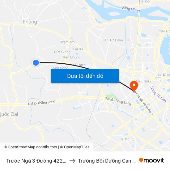 Trước Ngã 3 Đường 422 - Đường Cơ Đê 20m to Trường Bồi Dưỡng Cán Bộ Giáo Dục Hà Nội map