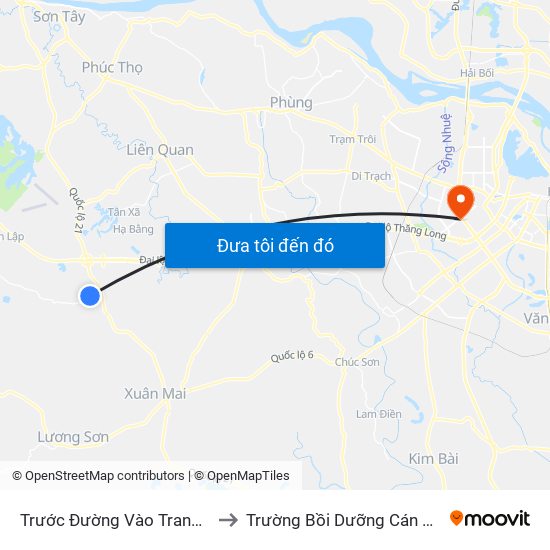 Trước Đường Vào Trang Trại Giáo Dục Mis to Trường Bồi Dưỡng Cán Bộ Giáo Dục Hà Nội map