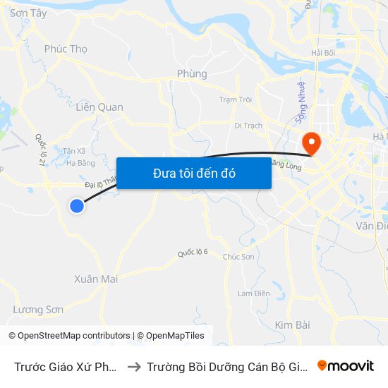 Trước Giáo Xứ Phú Cát 50m to Trường Bồi Dưỡng Cán Bộ Giáo Dục Hà Nội map