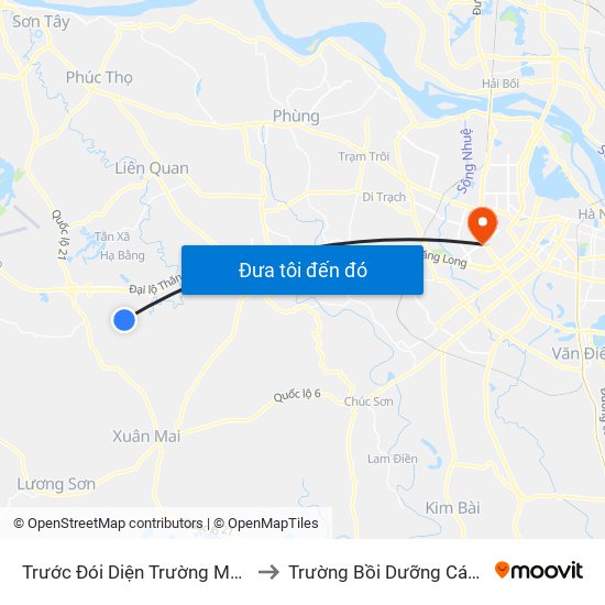 Trước Đói Diện Trường Mầm Non Xã Phú Cát 50m to Trường Bồi Dưỡng Cán Bộ Giáo Dục Hà Nội map