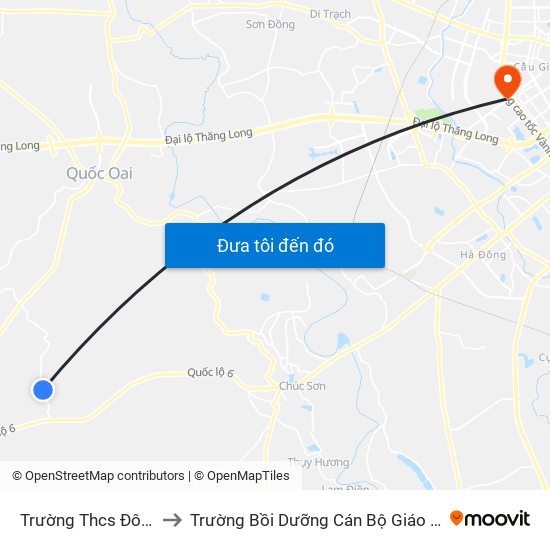 Trường Thcs Đông Sơn to Trường Bồi Dưỡng Cán Bộ Giáo Dục Hà Nội map