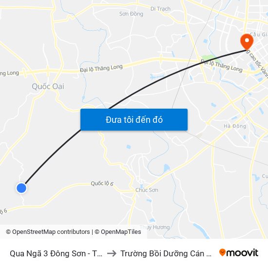 Qua Ngã 3 Đông Sơn - Thôn Quyết Thượng to Trường Bồi Dưỡng Cán Bộ Giáo Dục Hà Nội map