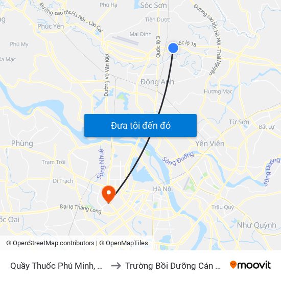 Quầy Thuốc Phú Minh, Đường 16 Phú Thọ to Trường Bồi Dưỡng Cán Bộ Giáo Dục Hà Nội map