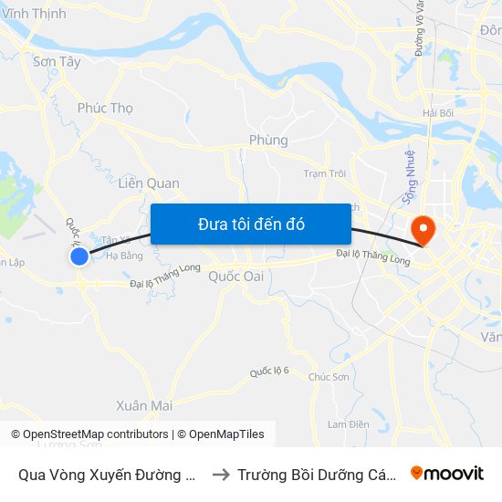 Qua Vòng Xuyến Đường Vào Trường Đh Fpt 50m to Trường Bồi Dưỡng Cán Bộ Giáo Dục Hà Nội map