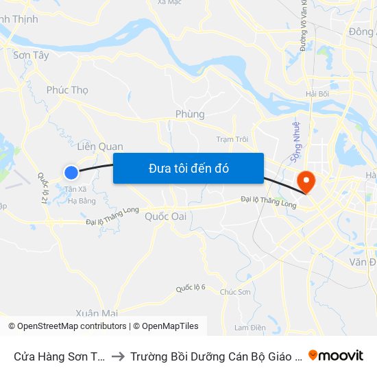 Cửa Hàng Sơn Tiến Đạt to Trường Bồi Dưỡng Cán Bộ Giáo Dục Hà Nội map