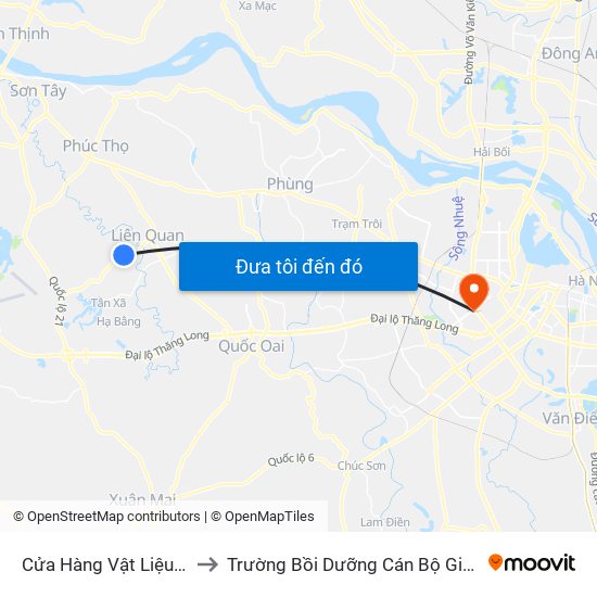 Cửa Hàng Vật Liệu Đá Granit to Trường Bồi Dưỡng Cán Bộ Giáo Dục Hà Nội map