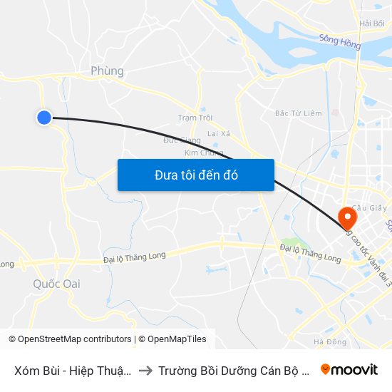 Xóm Bùi - Hiệp Thuận - Phúc Thọ to Trường Bồi Dưỡng Cán Bộ Giáo Dục Hà Nội map