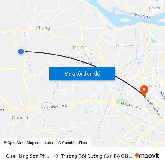 Cửa Hàng Sơn Phúc Thành to Trường Bồi Dưỡng Cán Bộ Giáo Dục Hà Nội map