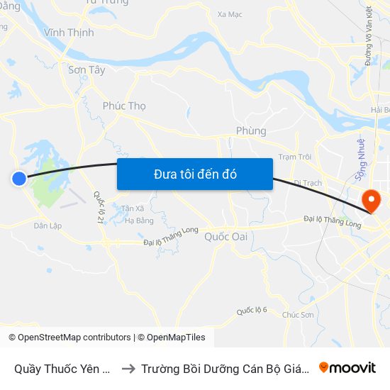 Quầy Thuốc Yên Bài, Đt87 to Trường Bồi Dưỡng Cán Bộ Giáo Dục Hà Nội map