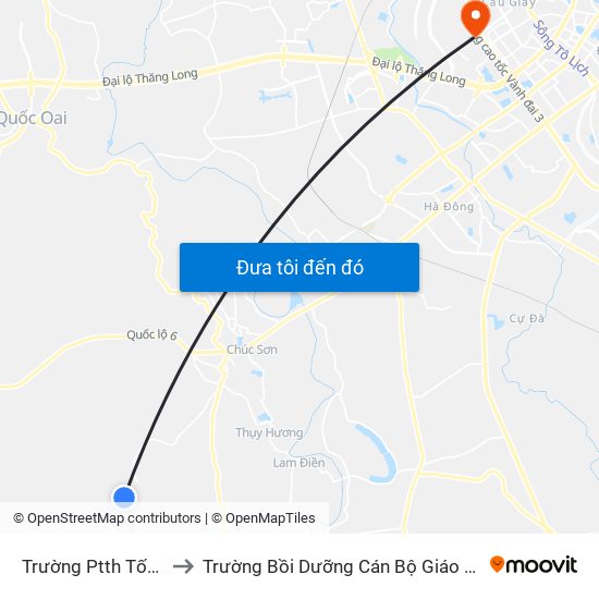 Trường Ptth Tốt Động to Trường Bồi Dưỡng Cán Bộ Giáo Dục Hà Nội map