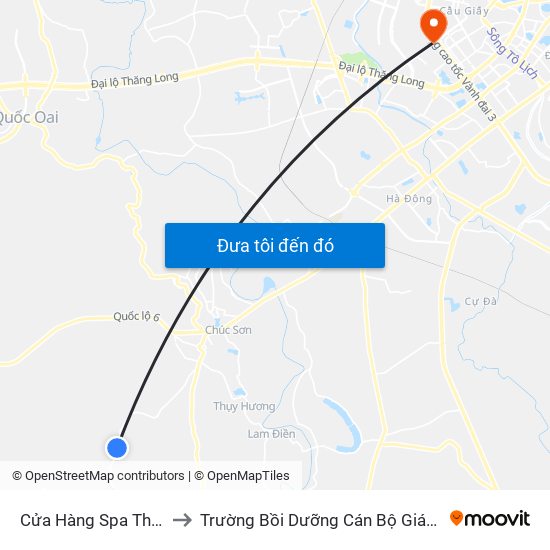 Cửa Hàng Spa Thanh Tính to Trường Bồi Dưỡng Cán Bộ Giáo Dục Hà Nội map