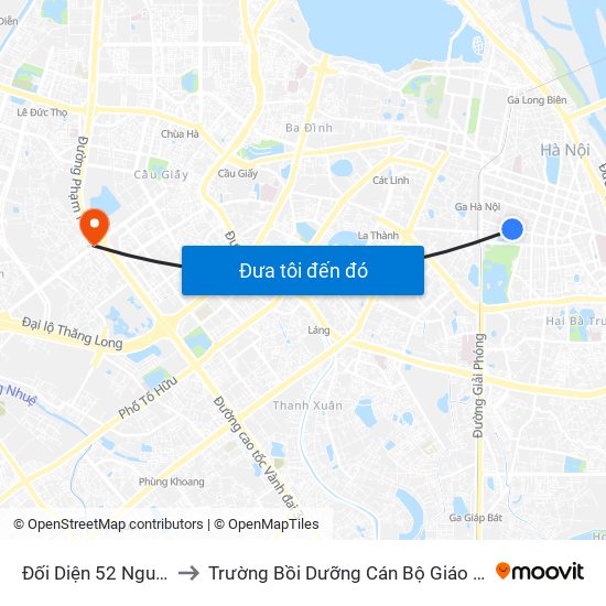 Đối Diện 52 Nguyễn Du to Trường Bồi Dưỡng Cán Bộ Giáo Dục Hà Nội map