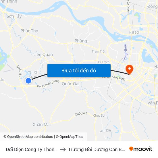 Đối Diện Công Ty Thông Tin M3 Viettel to Trường Bồi Dưỡng Cán Bộ Giáo Dục Hà Nội map