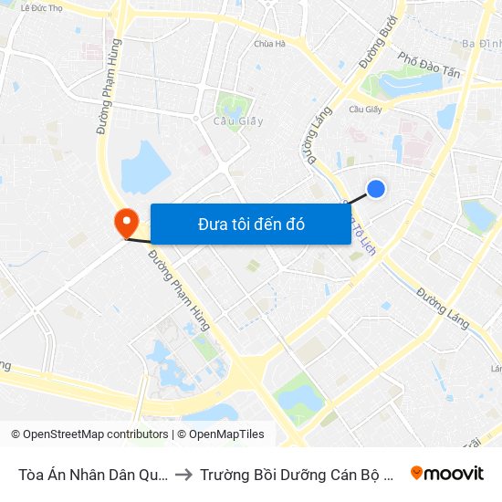 Tòa Án Nhân Dân Quận Đống Đa to Trường Bồi Dưỡng Cán Bộ Giáo Dục Hà Nội map