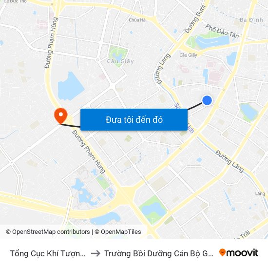 Tổng Cục Khí Tượng Thủy Văn to Trường Bồi Dưỡng Cán Bộ Giáo Dục Hà Nội map