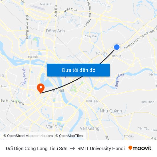 Đối Diện Cổng Làng Tiêu Sơn to RMIT University Hanoi map
